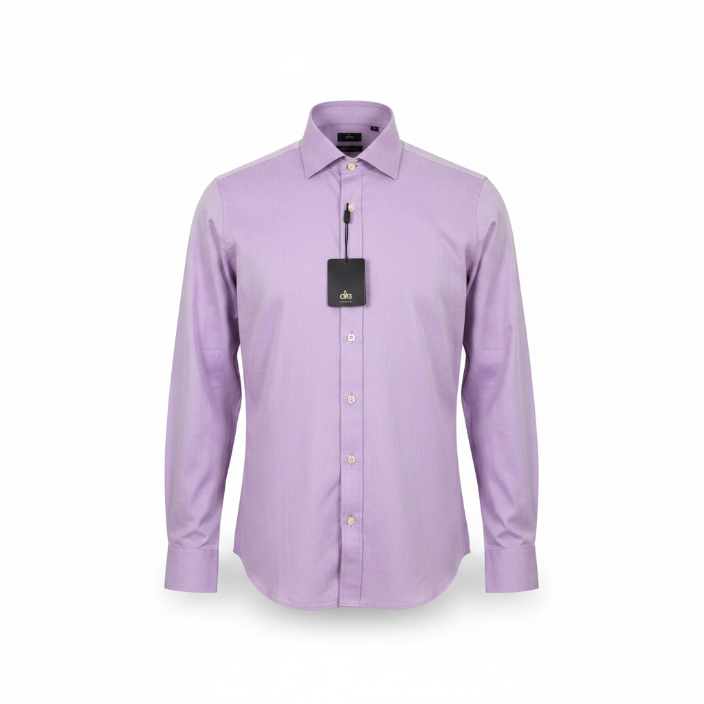 dks Men's Slim Fit Lilac Long Sleeve Button Down Shirt