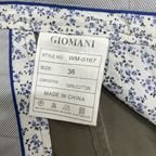 GIOMANI Men's Olive Green Straight-Leg Cotton Twill Trousers