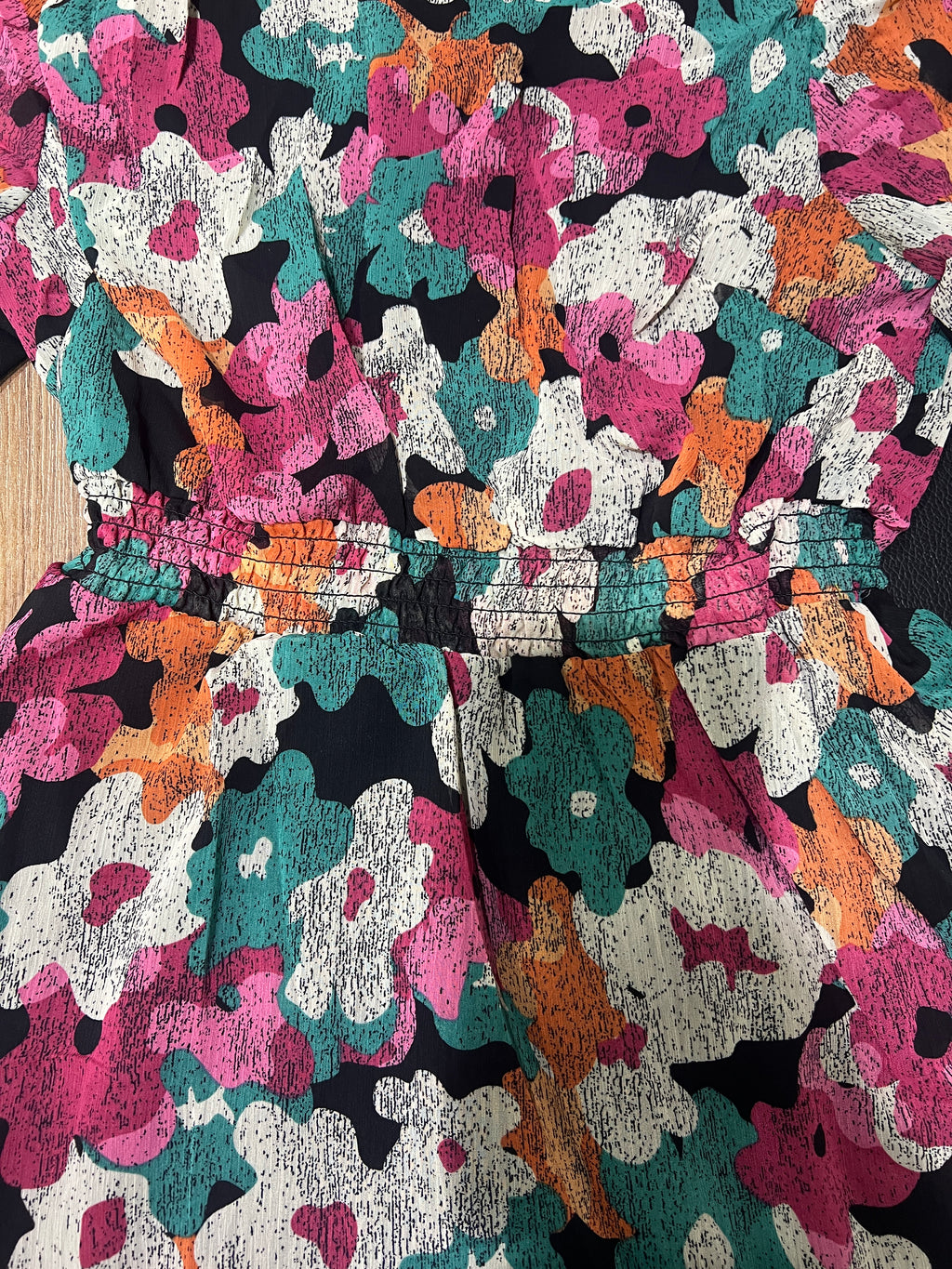 Esmara Multi-Floral Painterly Print Crinkle Midi Skirt
