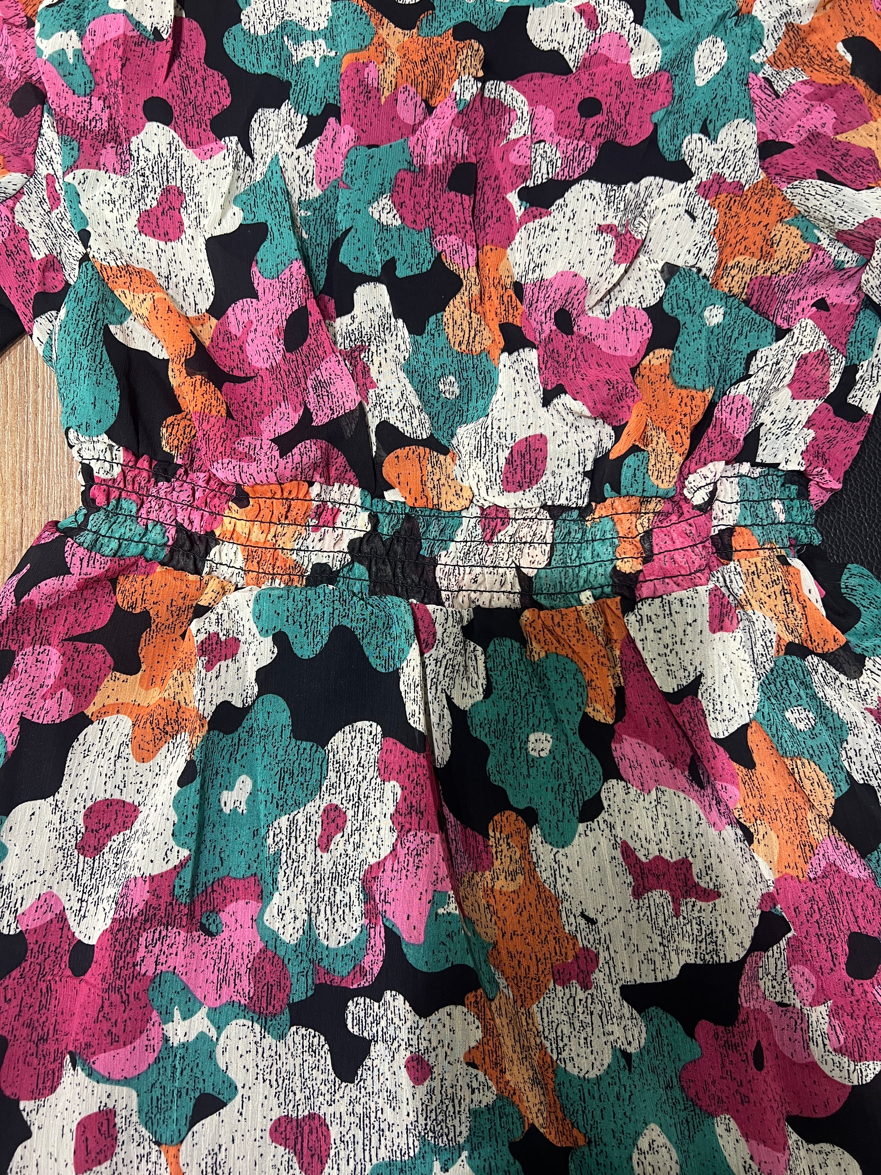 Esmara Multi-Floral Painterly Print Crinkle Midi Skirt