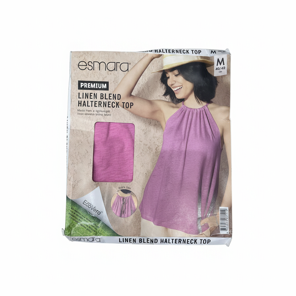 Women's Purple Linen Halter Neck Gathered Top
