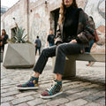 Christian Louboutin Luxury Studded Patchwork High-Top Sneake