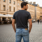 Men's Light Blue Slim-Fit Faded Denim Jeans