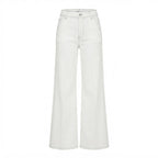 Conbipel White Wide Leg Stretch Jeans with Contrast Stitchin