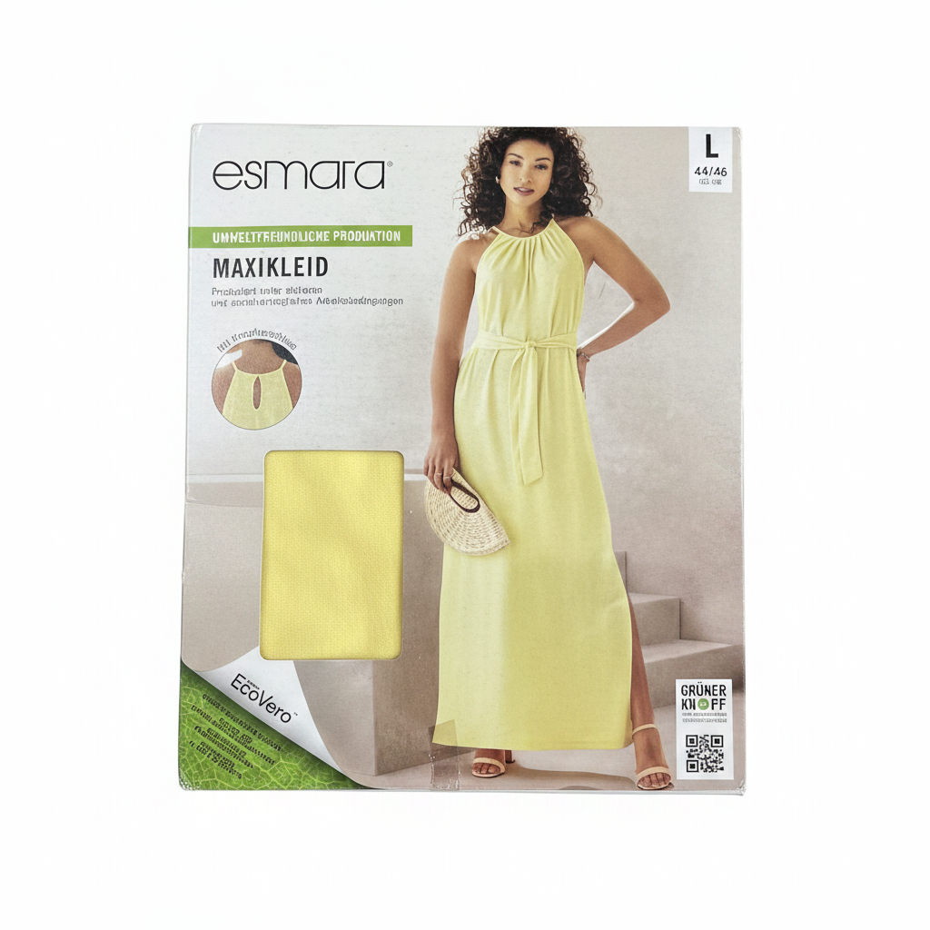 Esmara Women's Yellow Sleeveless Tie-Waist Midi Dress