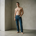 Levi's Deep Indigo Straight Leg Jeans with Signature Button
