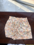 Terracotta Floral Print Elasticated Waist Shorts