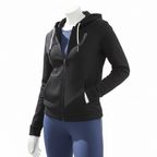 Crivit Women's Black Cotton Zip-Up Hoodie