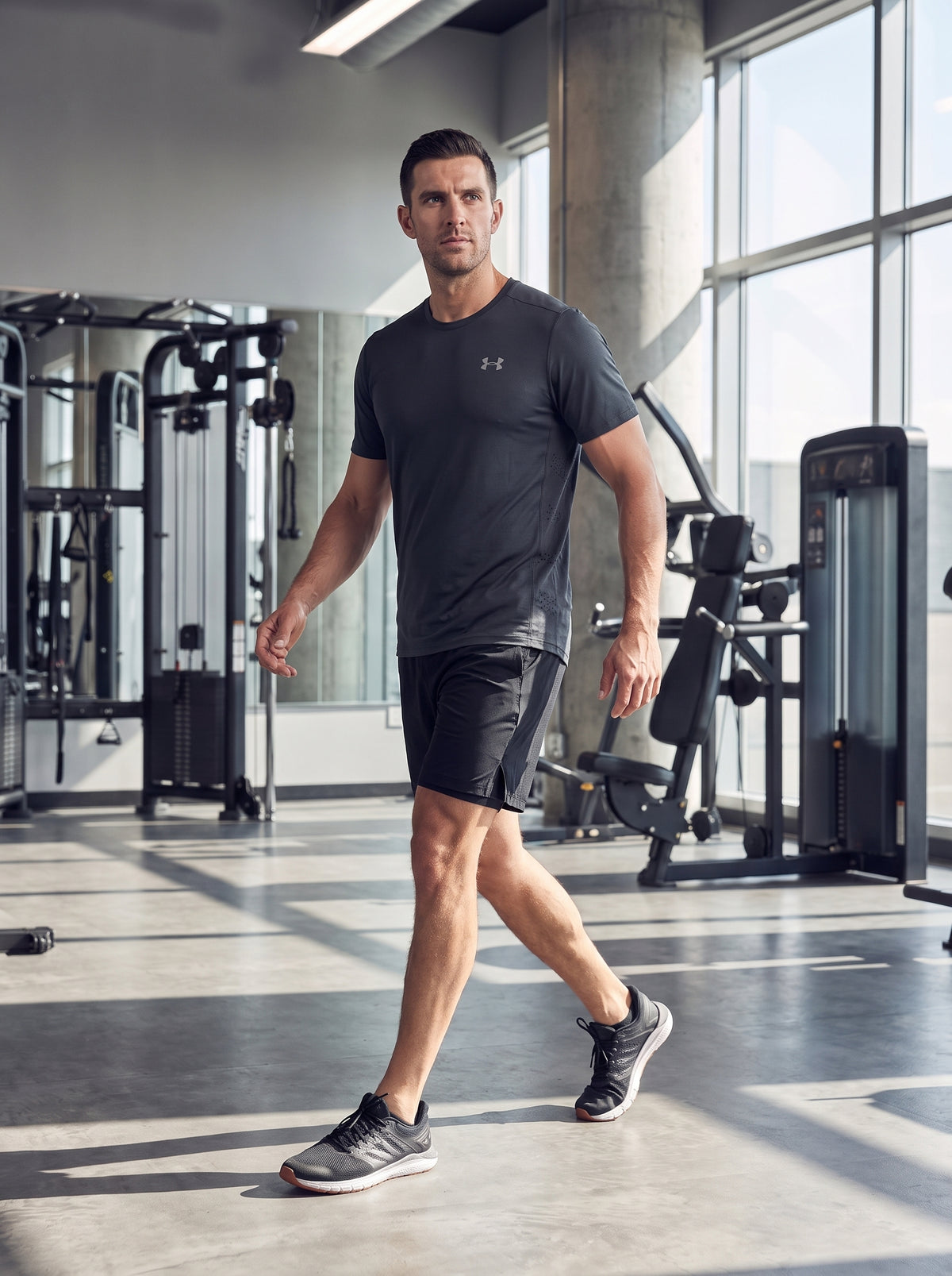 [WearU Generated:campaign_1] Dark Charcoal Grey Straight Athletic Tee – campaign 1