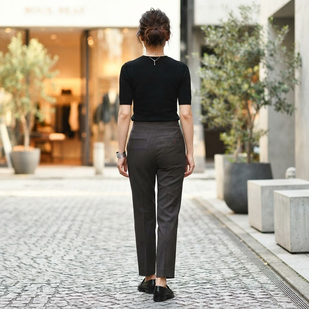 Women's Charcoal Grey High-Waisted Tailodark grey Trousers