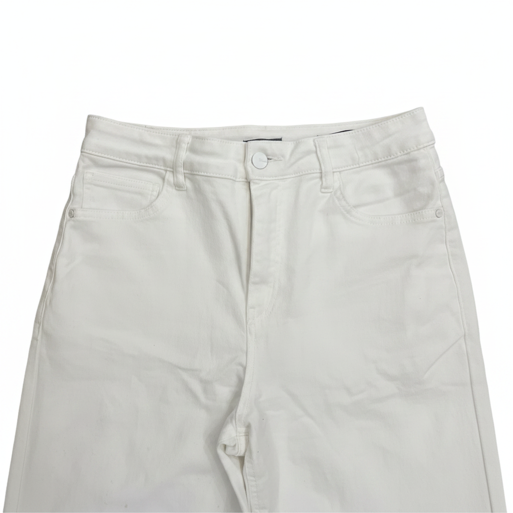 Unisex White Wide Leg Cotton Trousers