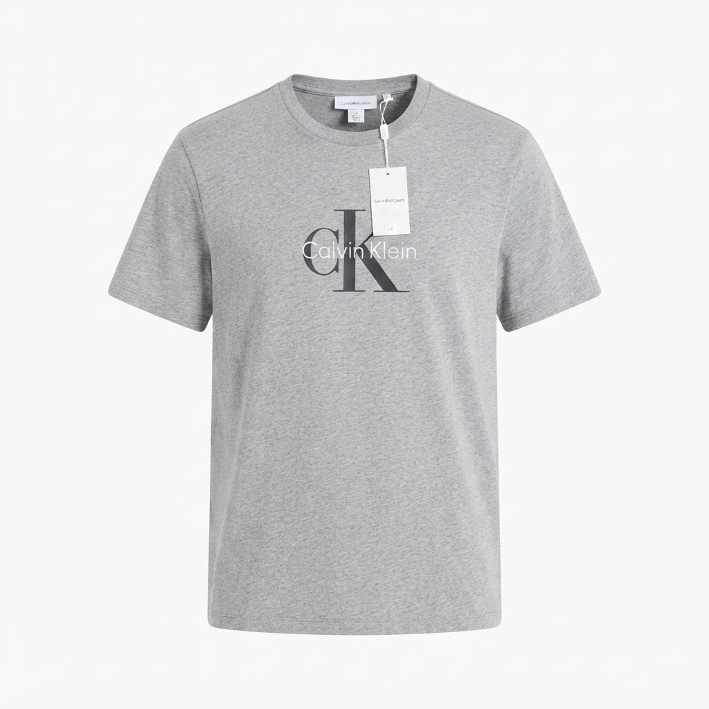 Calvin Klein Jeans Heather Grey Logo Graphic T-Shirt - Regul
