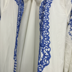 SHEIN Women's White and Blue Patterned Maxi Kimono Robe