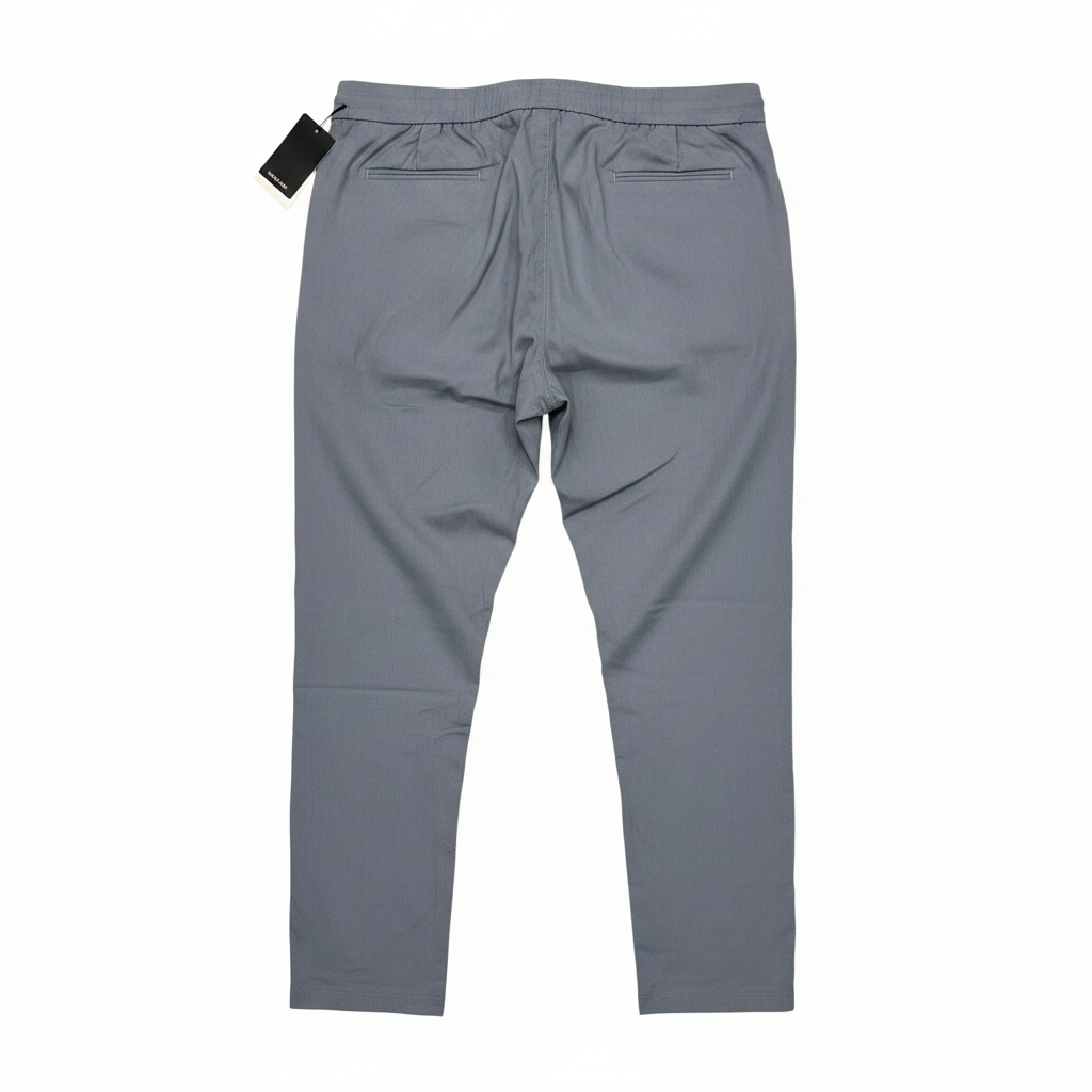 NEW WAY COLLECTION Men's Grey Elastic Waist Drawstring Trous