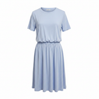 Esmara Women's Light Blue Short Sleeve Elastic Waist Dress