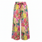 SHEIN Women's Tropical Floral & Leopard Wide Leg Pants - L