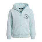 [WearU Generated:merch_ghost] Guess Pale Blue Cotton Regular Fit Zip Hoodie – ghost front view