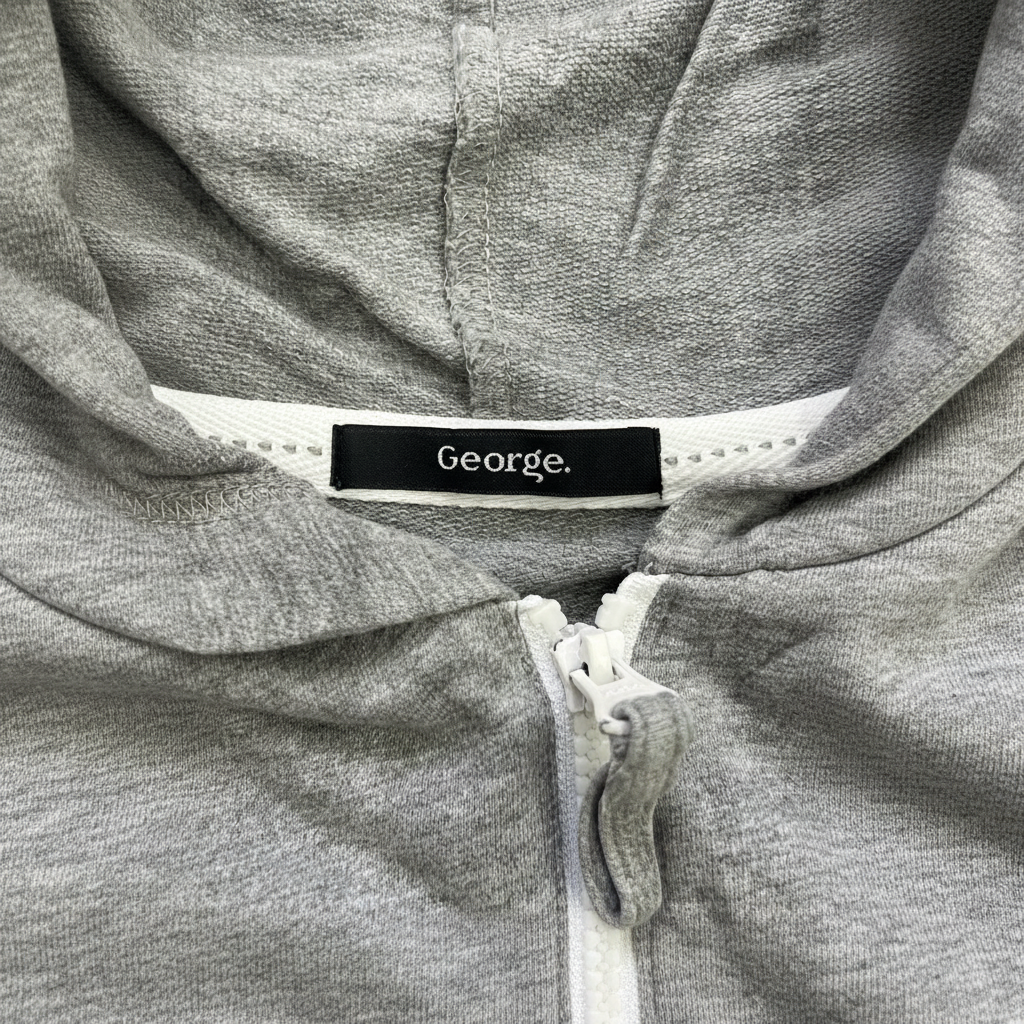Men's Heather Grey Zip-Up Hoodie - Premium Pre-owned