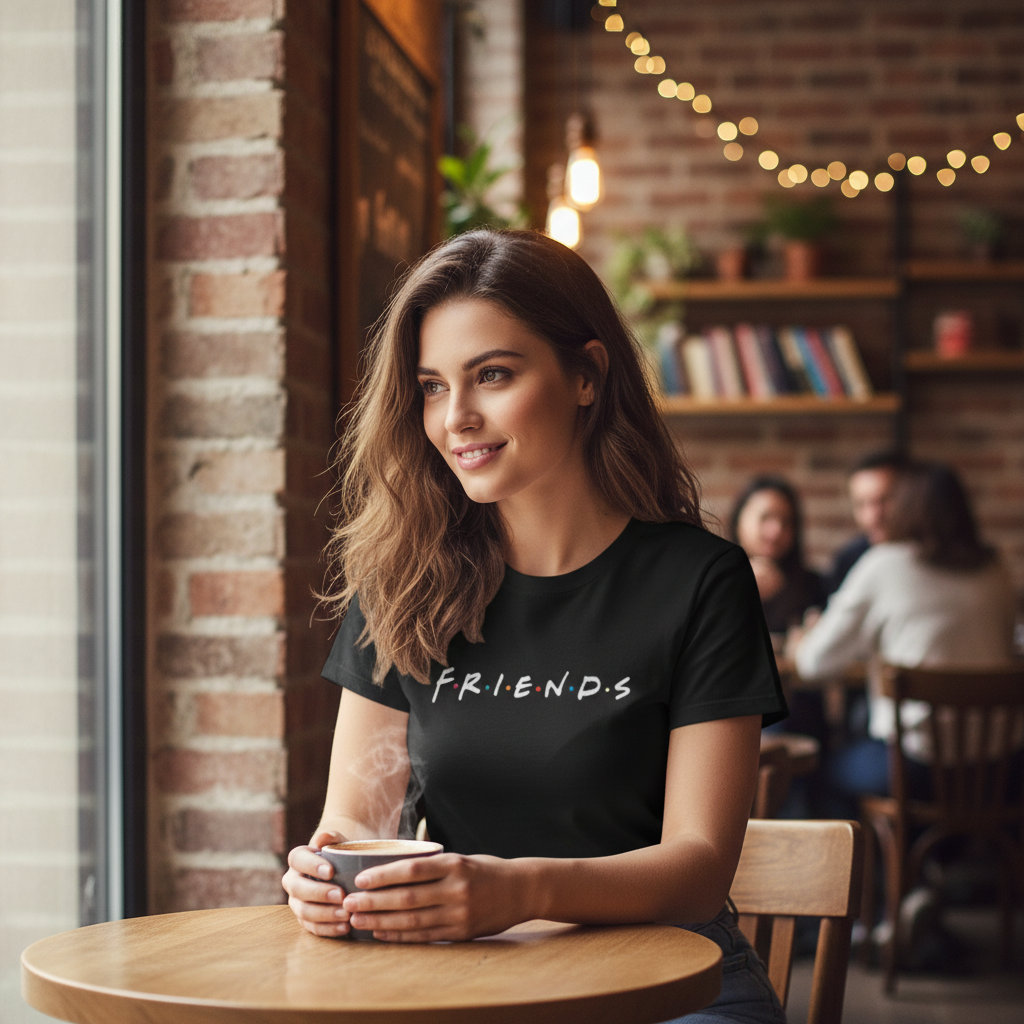 Friends TV Show Women's Logo Graphic White Cotton T-Shirt