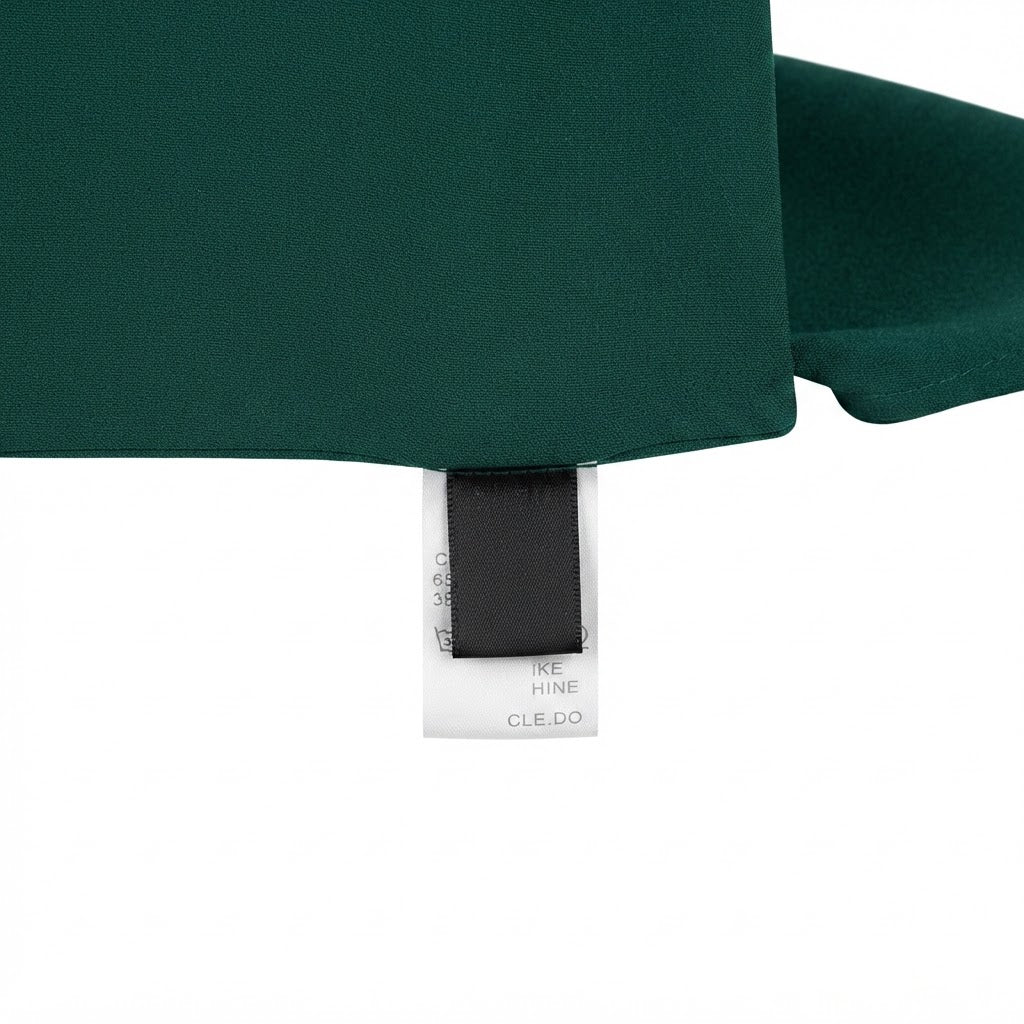SHEIN Women's Dark Green Long Open-Front Coat with Piping
