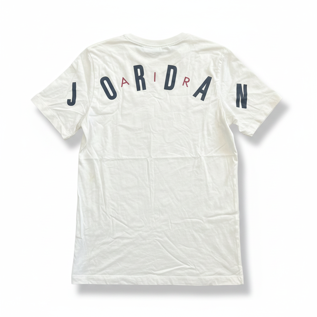 JORDAN Men's White Graphic Print Short Sleeve Cotton T-Shirt
