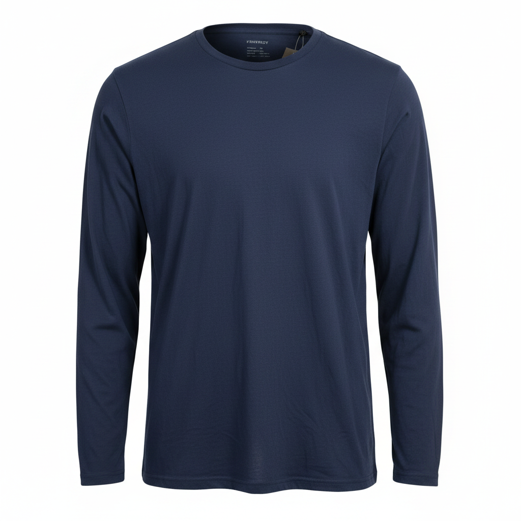 Men's Livergy Long Sleeve Navy Blue Crew Neck Tee - XXL