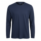 Men's Livergy Long Sleeve Navy Blue Crew Neck Tee - XXL
