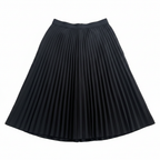 SHEIN Women's Black Pleated Midi Skirt with Elasticated Wais