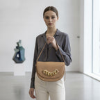 Beverly Hills Polo Club Tan Chain Saddle Bag