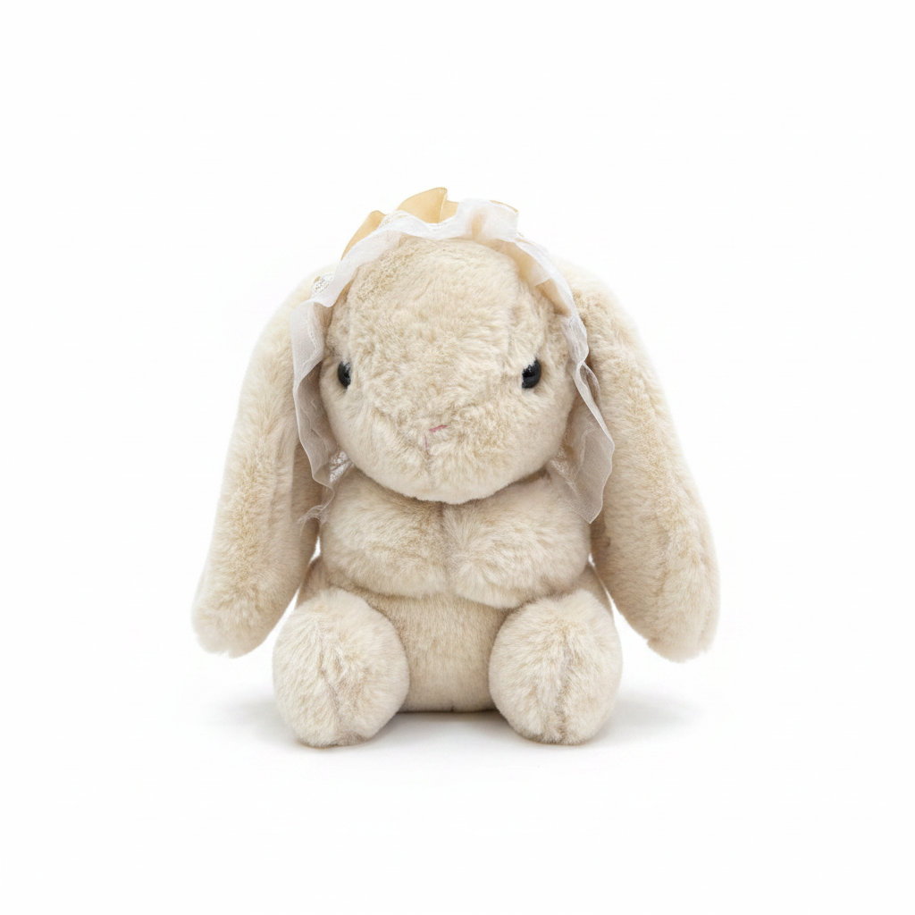 Premium Plush Bunny with Lace Bonnet Toy