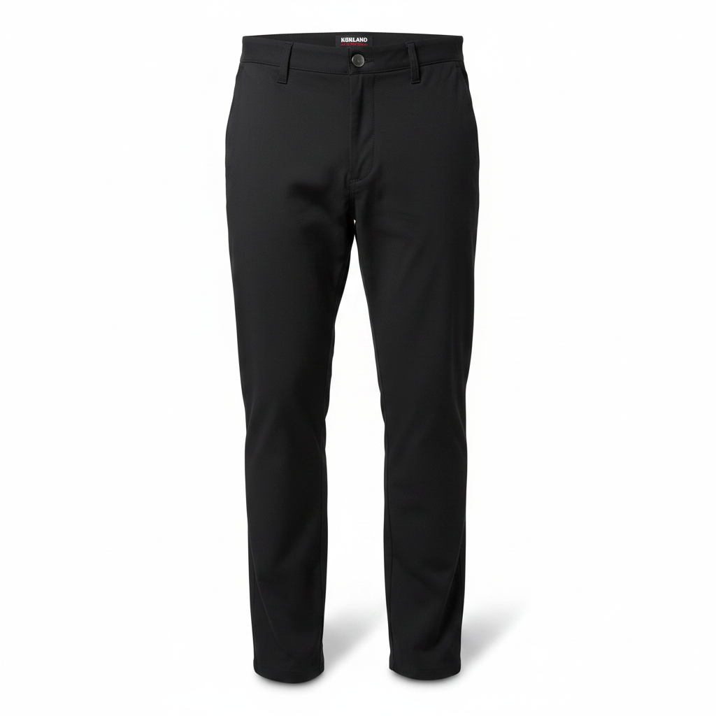 Men's Kirkland Black Flat Front Chino Trousers