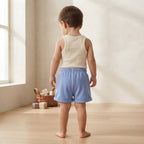SHEIN SHEIN Cornflower Blue Piqué Knit Toddler Elastic Short