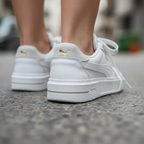 Puma Women's White Platform Leather Sneakers