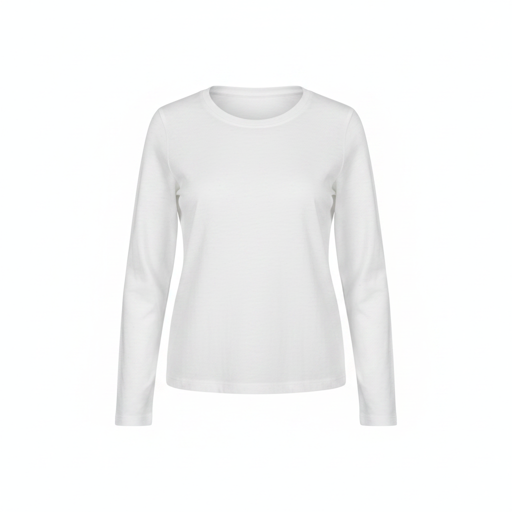 Women's Essential White Long Sleeve Cotton Top