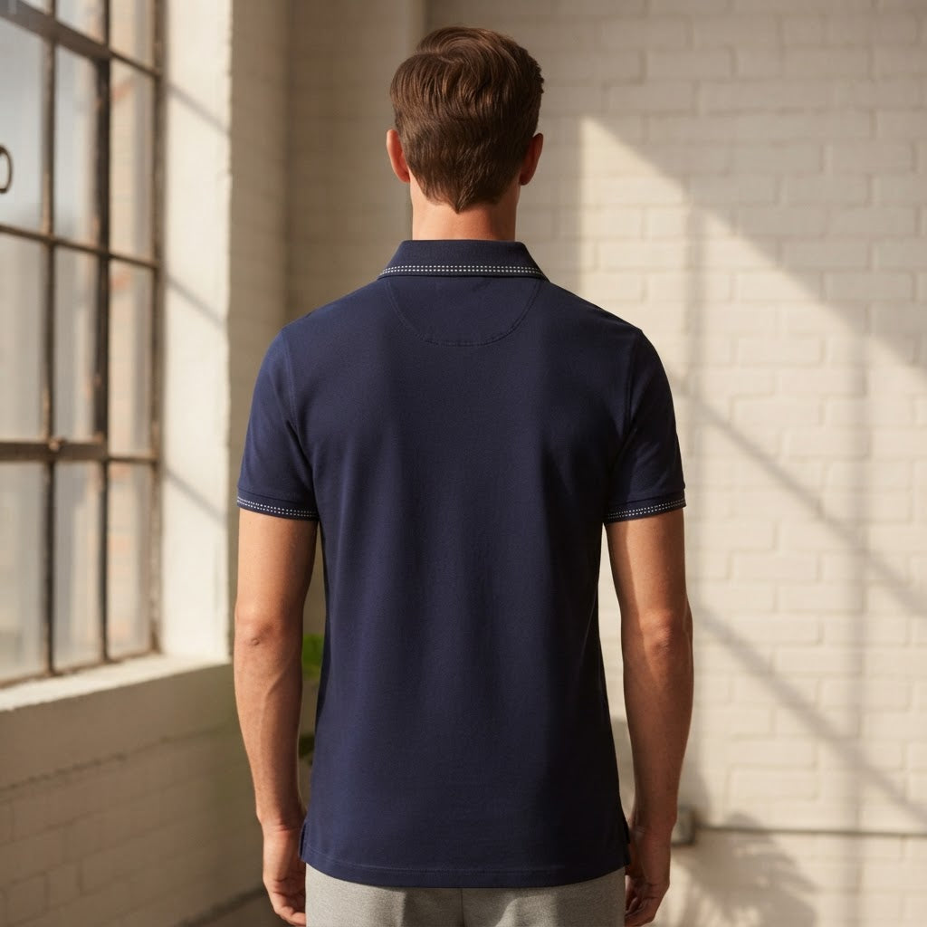 Burberry Burberry Navy Blue Short Sleeve Piqué Polo Shirt