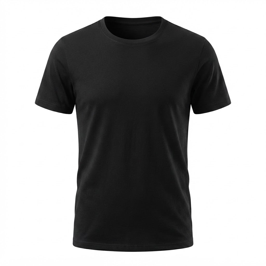 LIVERGY Men's Black Cotton Jersey Short Sleeve Undershirt