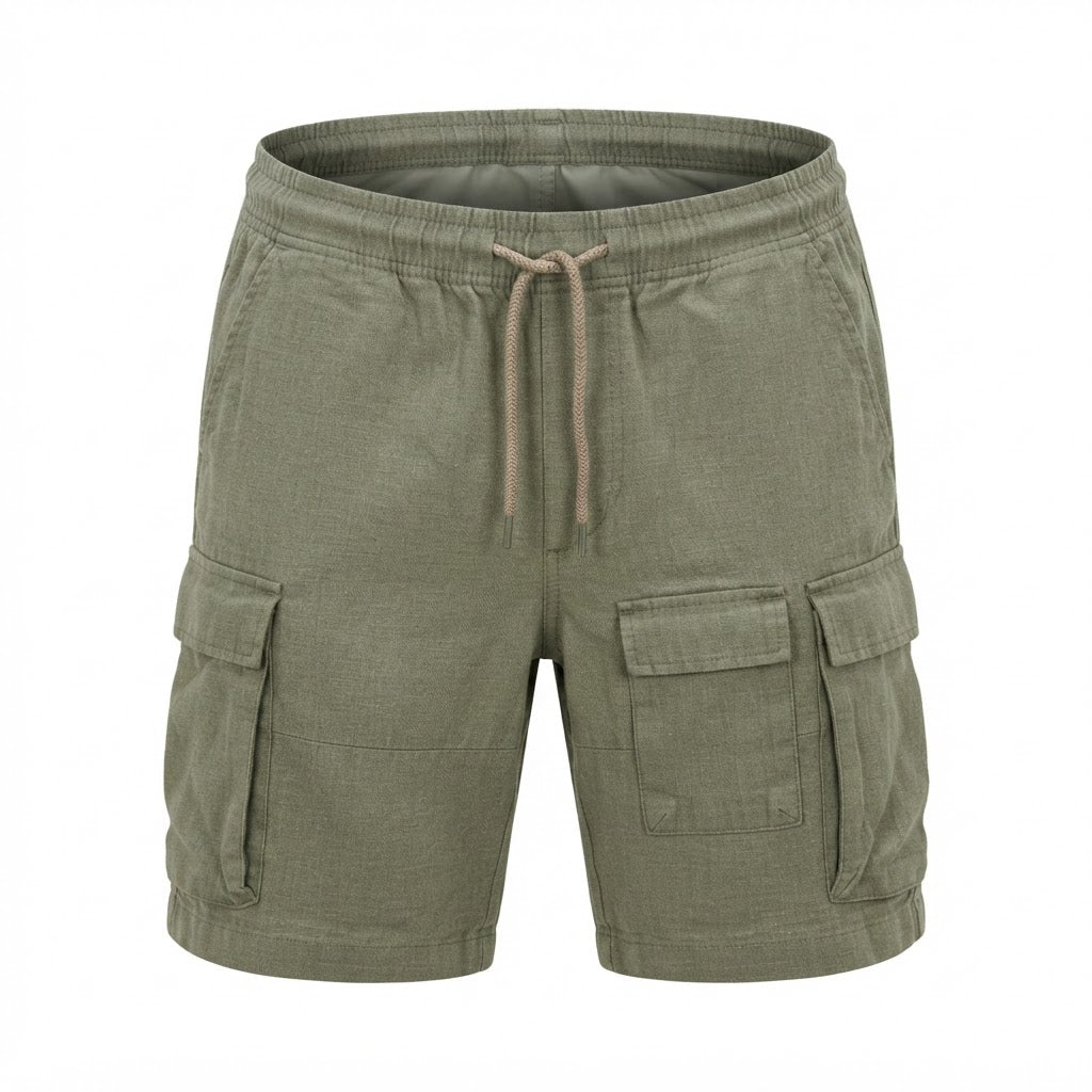 Splash Women's Olive Green Linen Blend Cargo Shorts