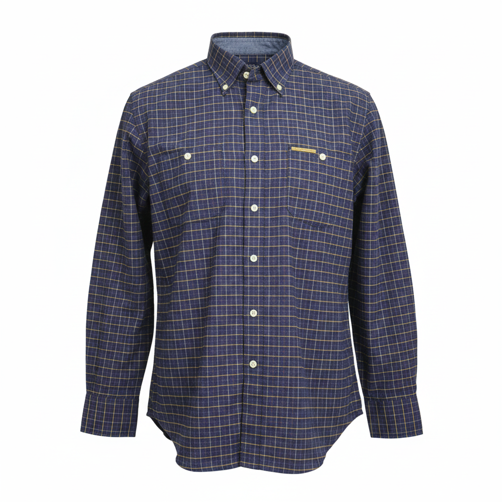 U.S. Polo Assn. Men's Navy Plaid Long Sleeve Shirt XL
