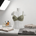 Sage Green Floral Lace Underwire Padded Bra