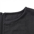 Women's Charcoal Short-Sleeved Textured Woven Top