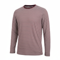 Livergy Men's Burgundy Striped Long Sleeve T-Shirt - Size M
