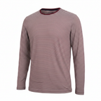 Livergy Men's Burgundy Striped Long Sleeve T-Shirt - Size M