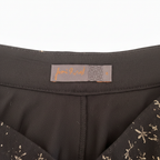 femi9 Women's Black Metallic Floral Pleated Tulle Skirt