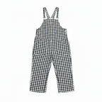 Zara Black & White Gingham Linen Blend Overalls - Size S