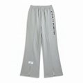 Women's Grey Wide Leg Pintuck Slogan Sweatpants
