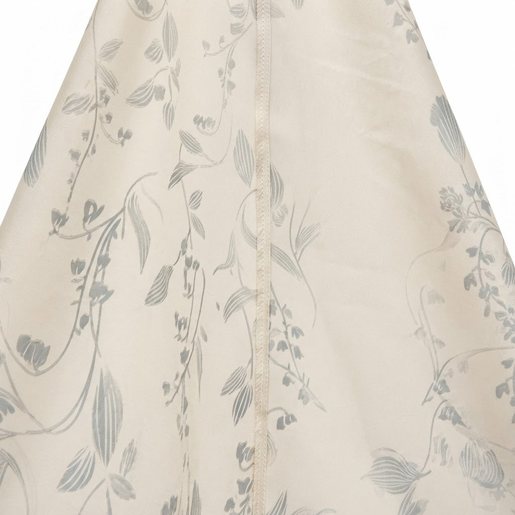 Women's Cream Long-Sleeved cream Floral Open-Front Dress