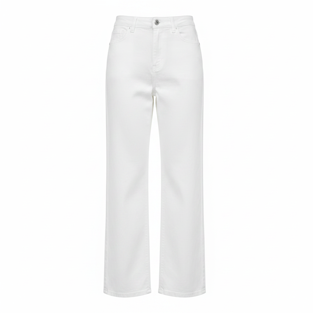 Unisex White Wide Leg Cotton Trousers