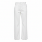 Unisex White Wide Leg Cotton Trousers