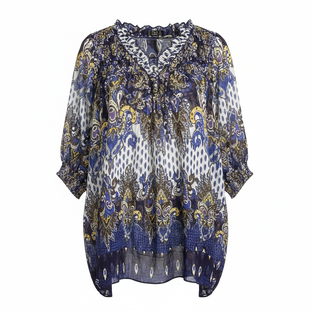 H&M White Floral Embroidered Short Sleeve Top