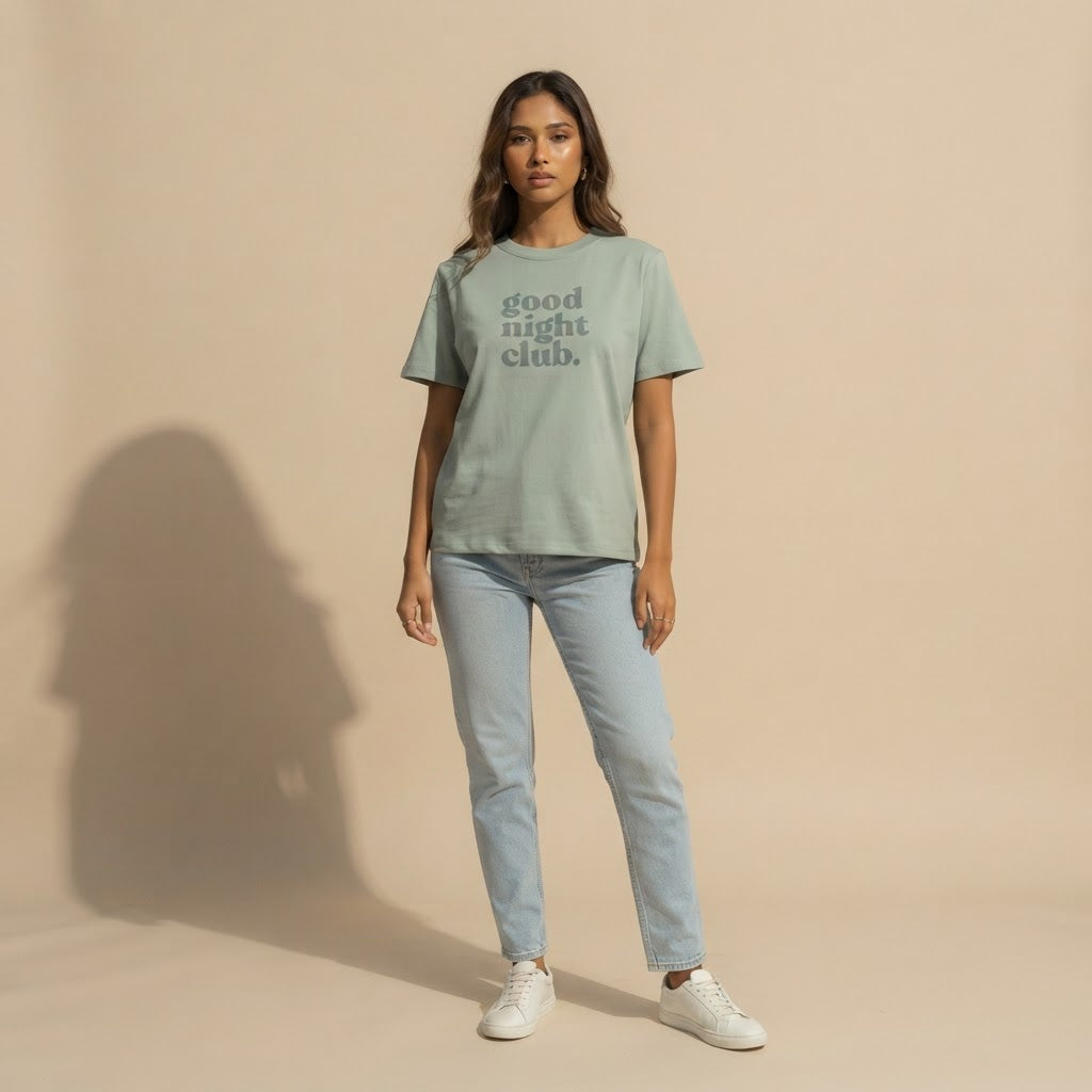 Target Sage Green Relaxed Graphic T-Shirt Good Night Club Pr